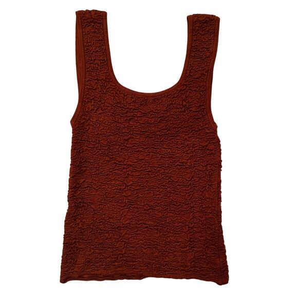 Natural Life Danielle Square Neck Tank Coffee Brown Bubble Texture, M - Picture 7 of 7